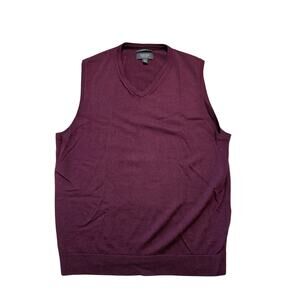 NORDSTROM 100% Merino Wool lightweight Sweater Vest; Maroon; LG; Classic;
